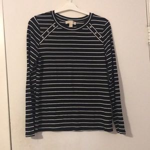 Black and white striped Michael Kors shirt